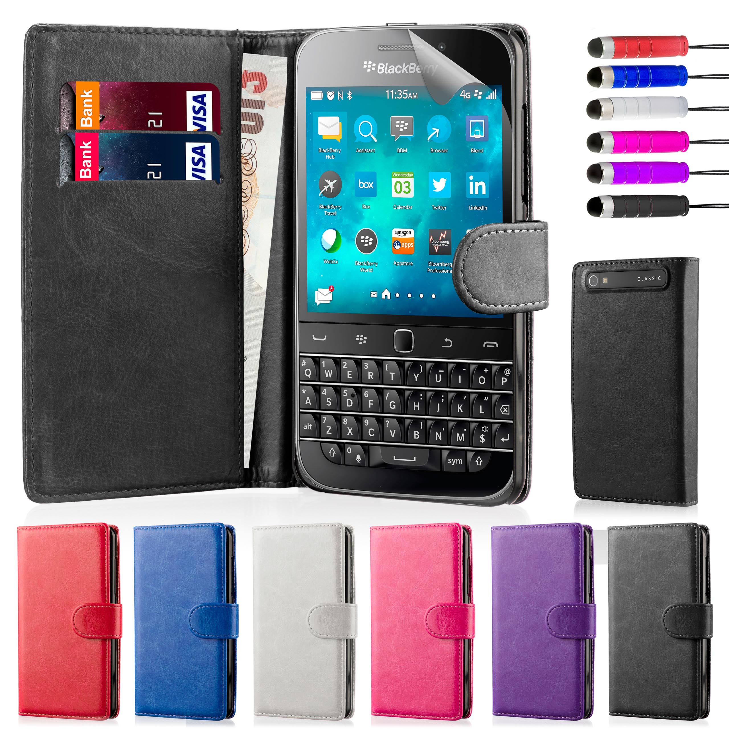 32nd Book Wallet Pu Leather Case Blackberry Phones Screen Protector And Stylus Ebay 9093