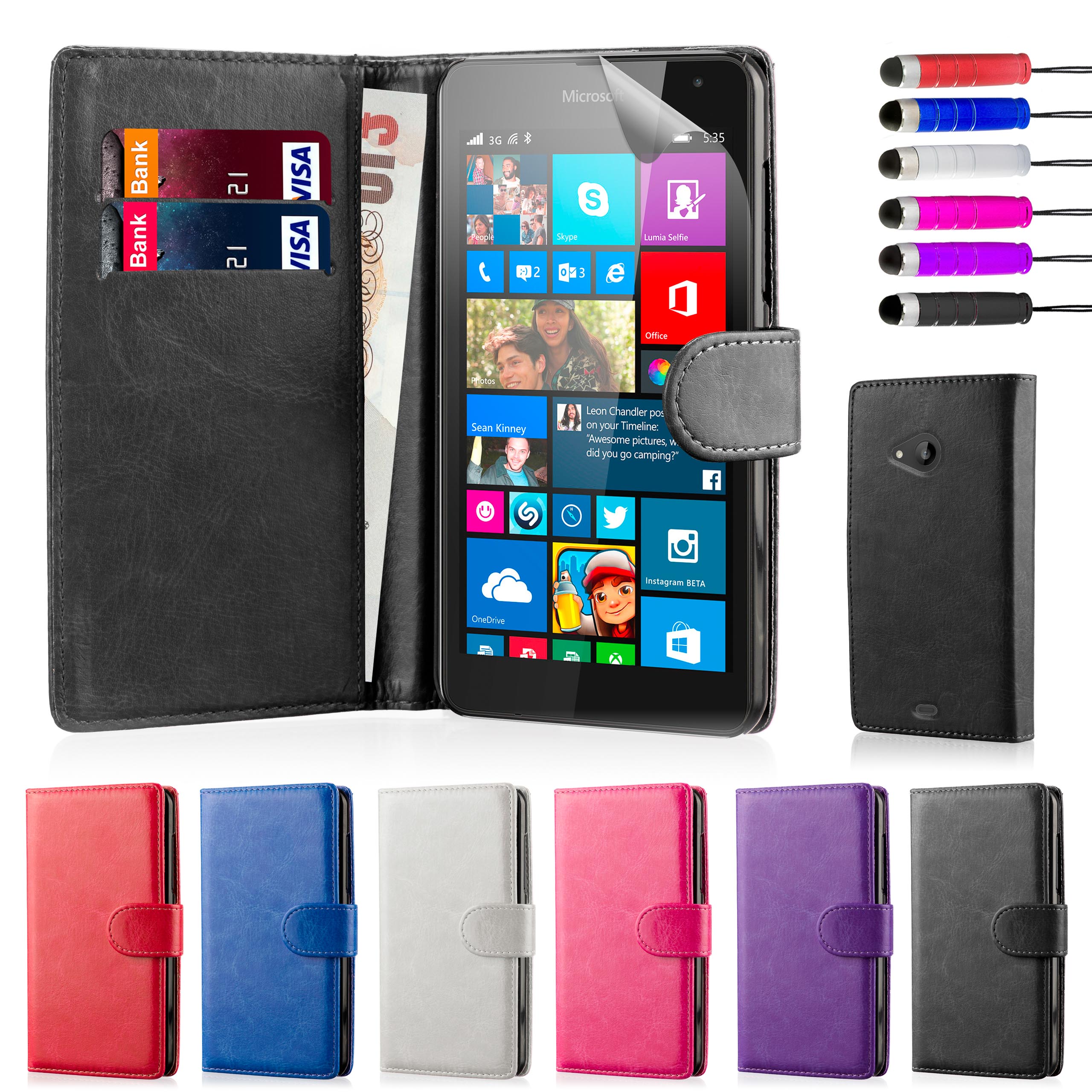 Microsoft Lumia 550 Leather Book Wallet Case